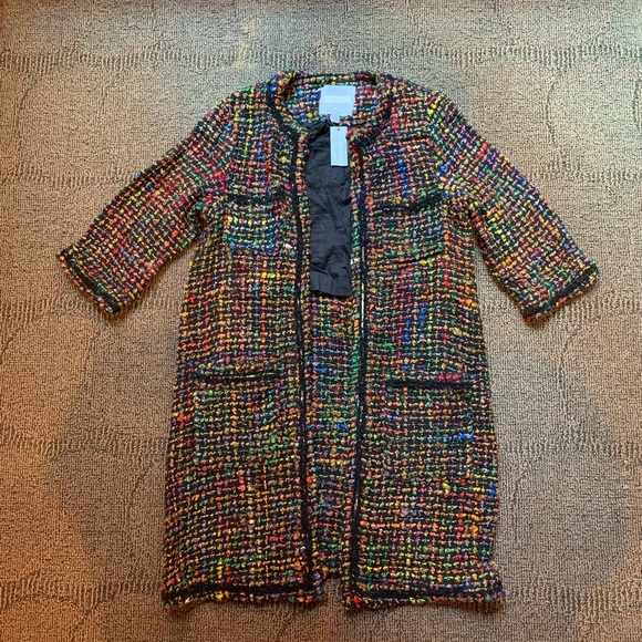 ANTHROPOLOGIE - Tweed Berwyn Top Coat Multi, S/P - Picture 3 of 5